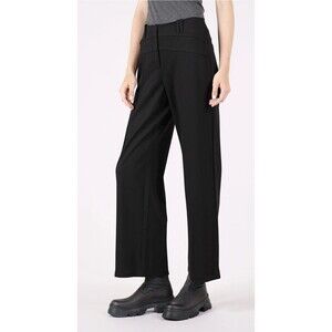 Habitat Clothes To Live In Ponte Wide Leg Pants Size L Black Stretch